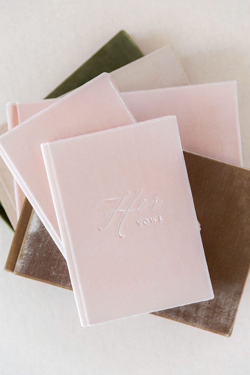 Wedding Stationery Vow Book Covers Velvet Suede Linen Leather