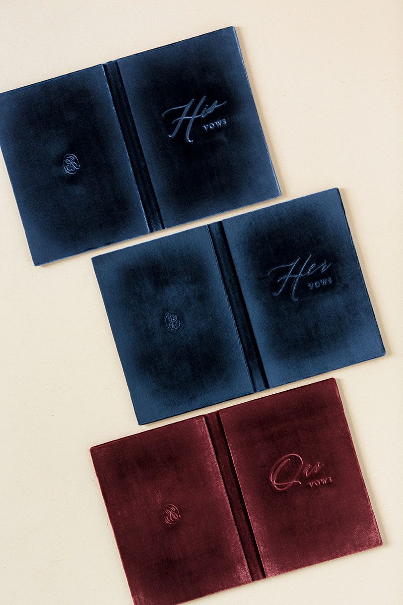 Wedding Stationery Vow Book Covers Velvet Suede Linen Leather