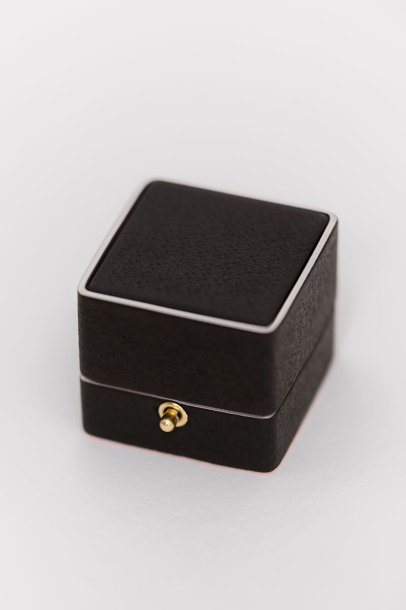 traditional engagement ring box for the bride leather monogram knob lock and loop