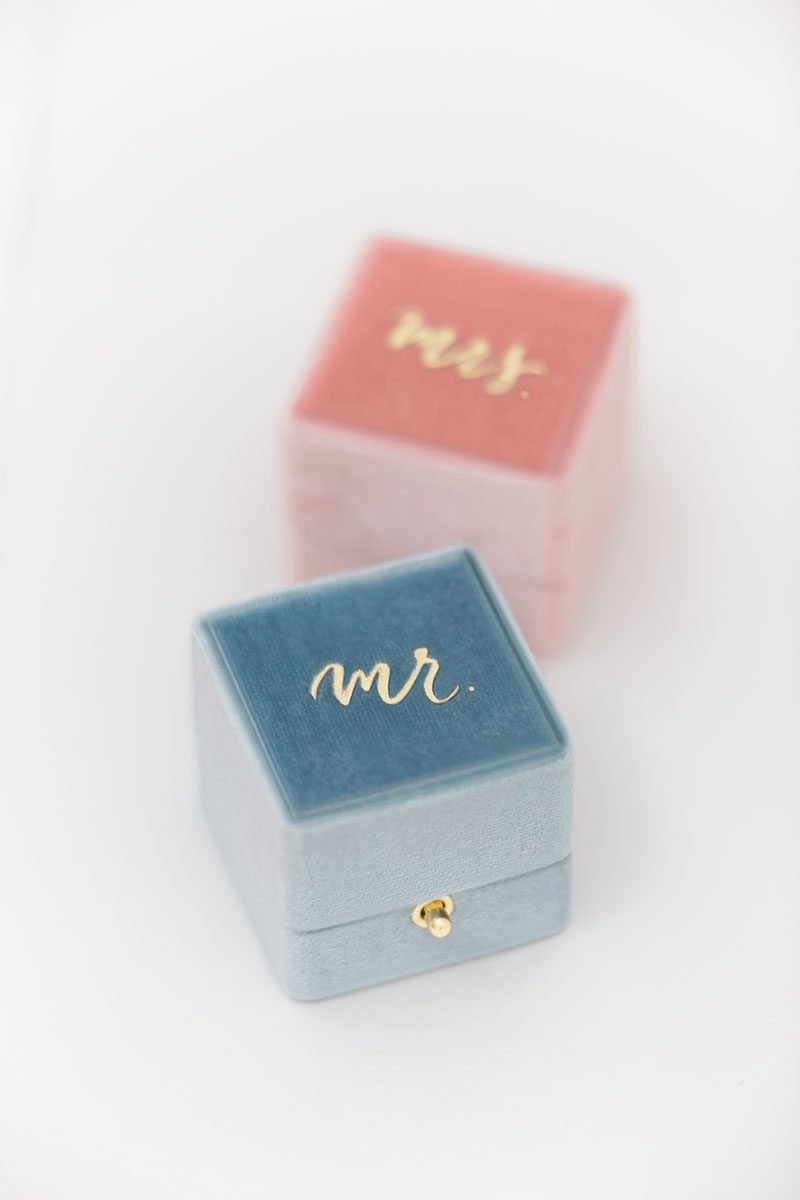 traditional engagement ring box for the bride leather monogram knob lock and loop