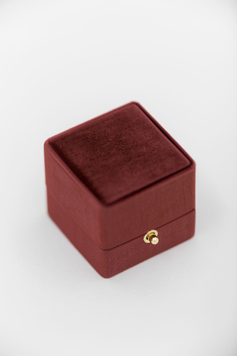 traditional engagement ring box for the bride leather monogram knob lock and loop