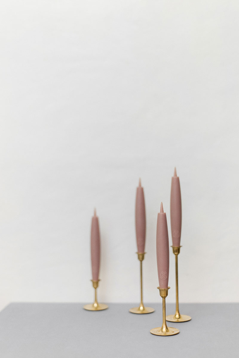 Individual color beeswax candles