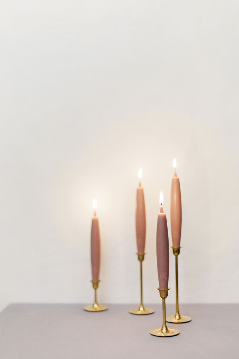 Individual color beeswax candles