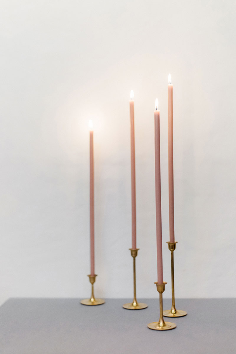 Individual color beeswax candles