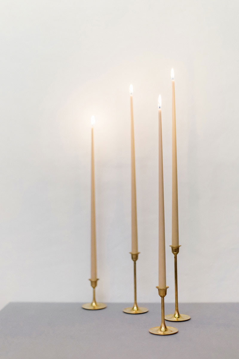 Selected colors beeswax candles