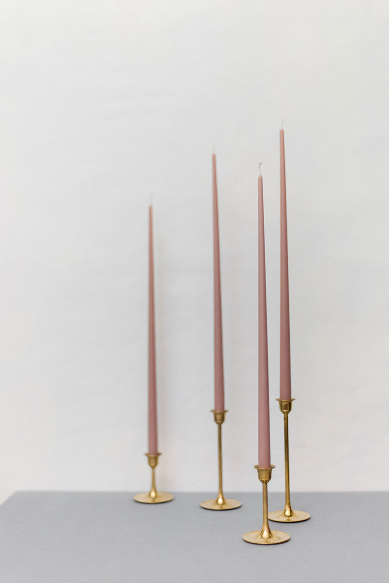 Individual color beeswax candles