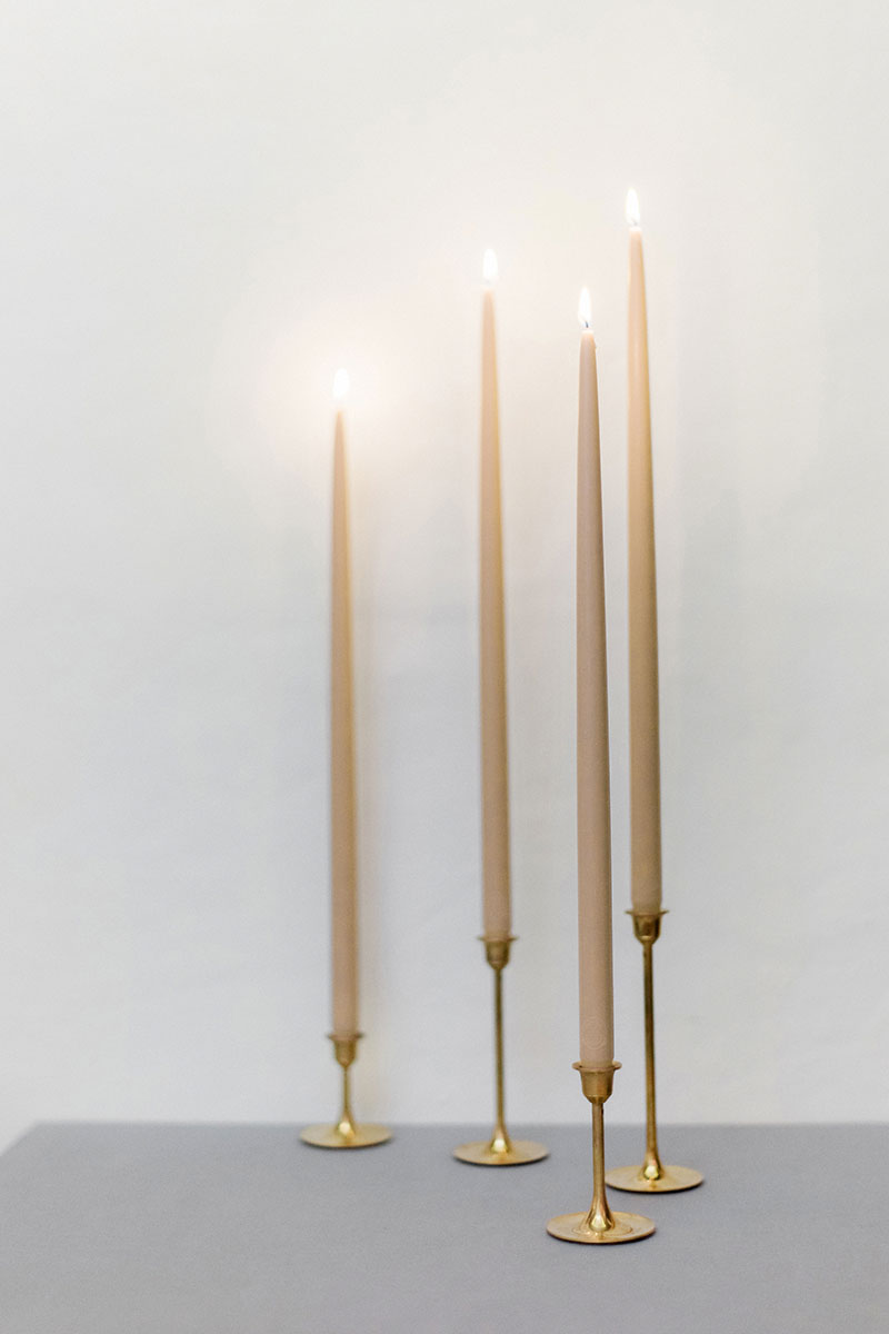 Selected colors beeswax candles