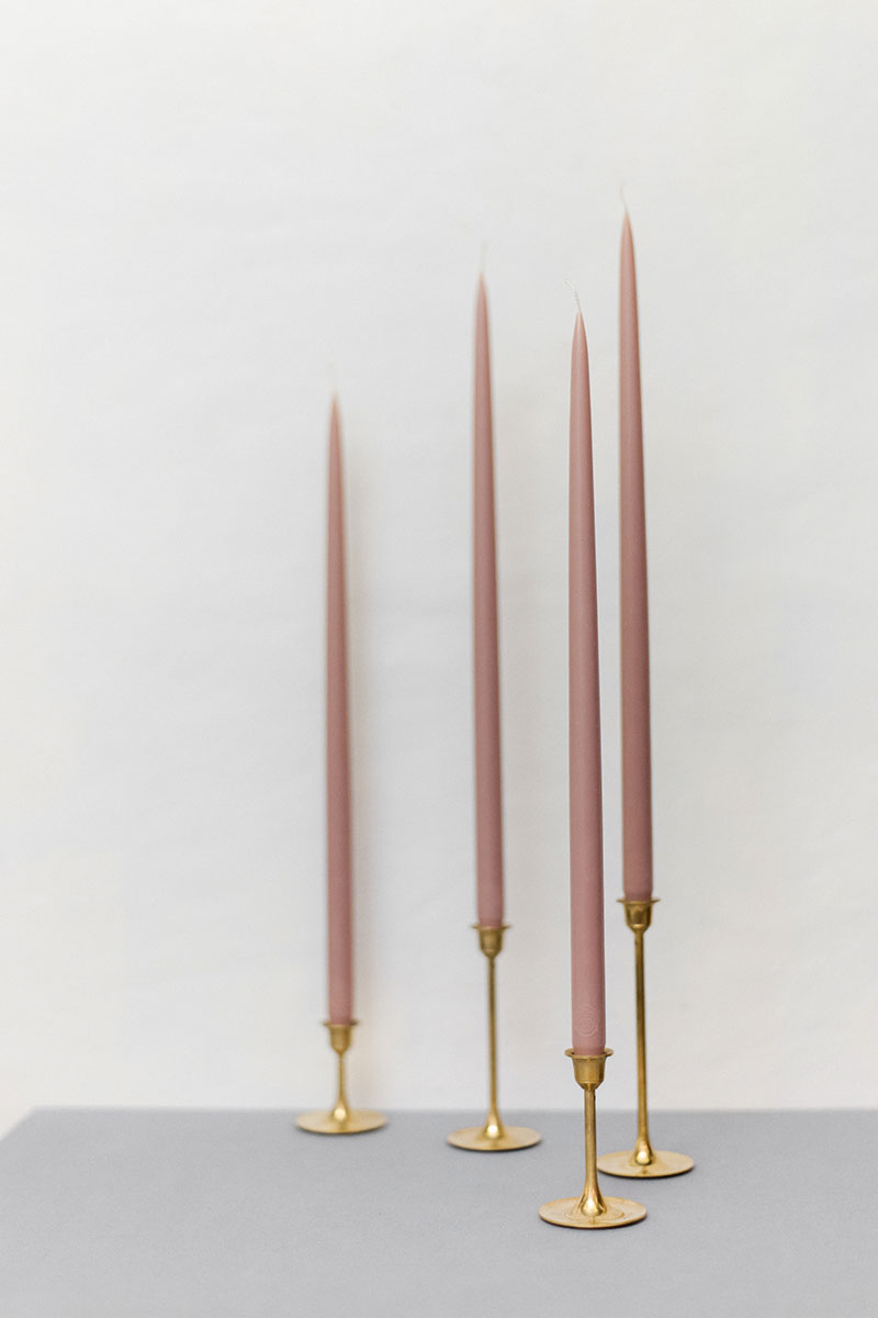Individual color beeswax candles