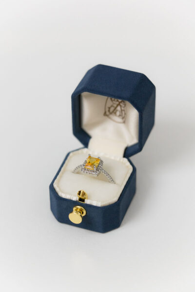 Suede shop ring box